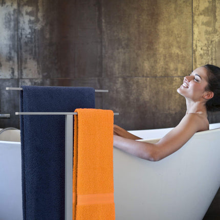 T-shaped gray towel rack