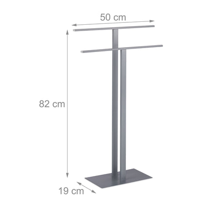 T-shaped gray towel rack