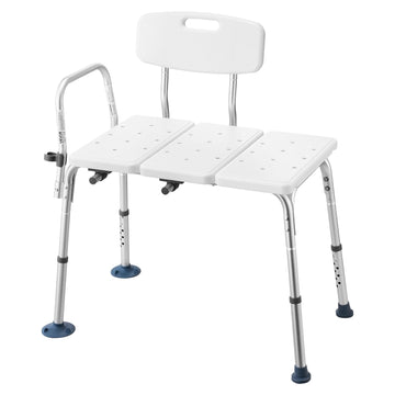 Tub Transfer Bench, 400 lb, Height Adjustable, Arm, Backrest