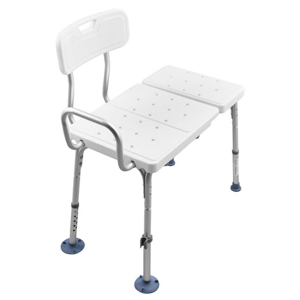 Tub Transfer Bench, 400 lb, Height-Adjustable, Backrest