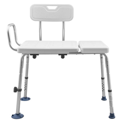 Tub Transfer Bench, 400 lb, Height-Adjustable, Backrest