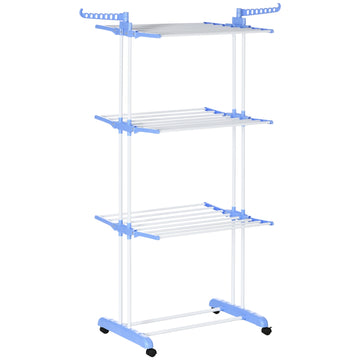 Pull-out dryer with wheels - steel blue