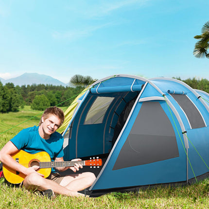 4-person tunnel tent - UV protection, 2 rooms, waterproof