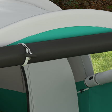 Tunneltent Kampeertent 5-Persoons Familietent 2 Kamers Draagtas 3000 Mm Groepstent Tuin Groen
