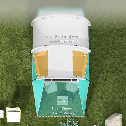 Tunneltent Kampeertent 5-Persoons Familietent 2 Kamers Draagtas 3000 Mm Groepstent Tuin Groen