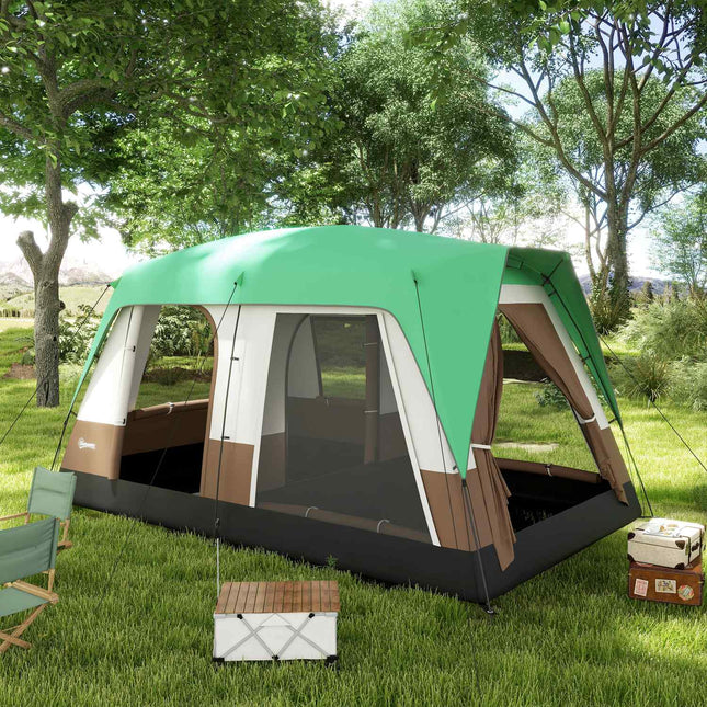 8-person tunnel camping tent with light hook and net