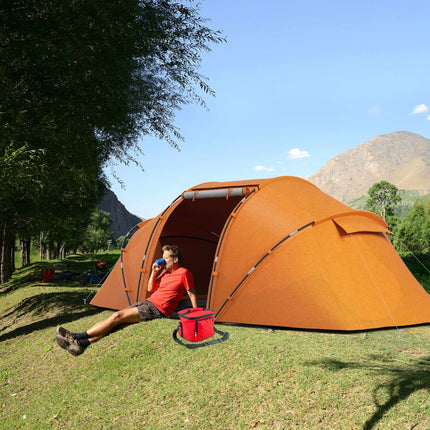 Tunnel Tent for 4-6 People, Waterproof 2000mm, Orange
