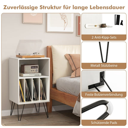 Turntable Stand with Charging Station, 3-Tier, White, 48x40x88 cm