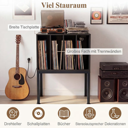 Turntable Stand with Charging Station & 4 Dividers
