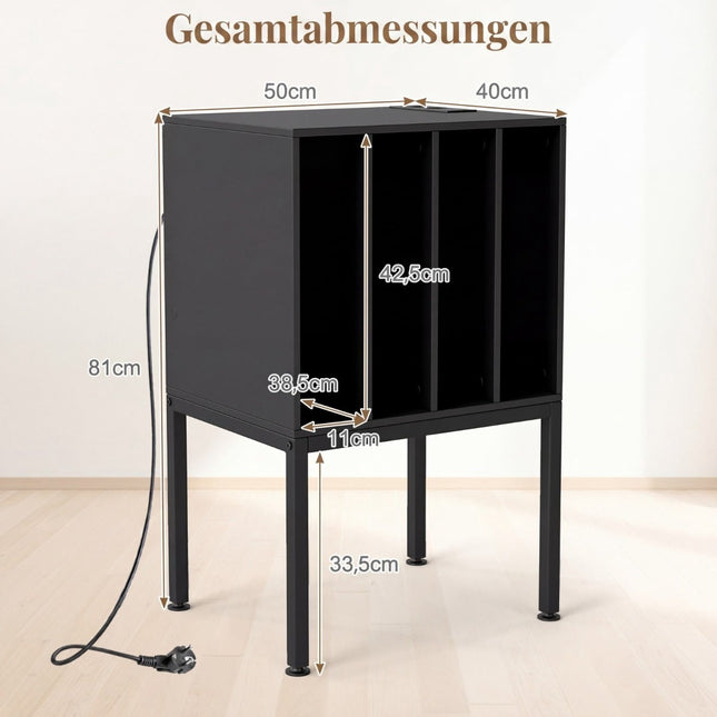 Turntable Stand with Charging Station & 4 Dividers