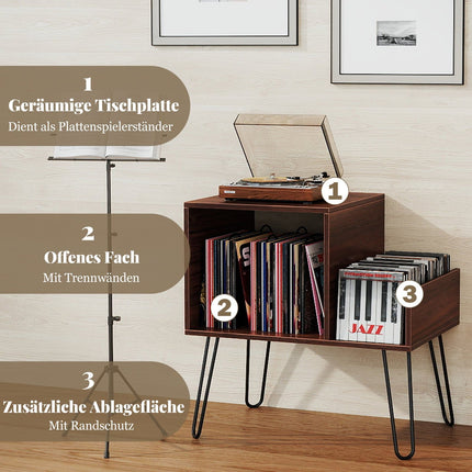 Turntable Stand with Charging Station, Brown, High Capacity