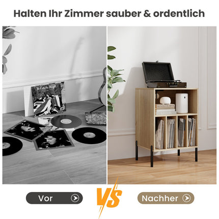 Turntable Stand with Charging Station & Storage Shelves