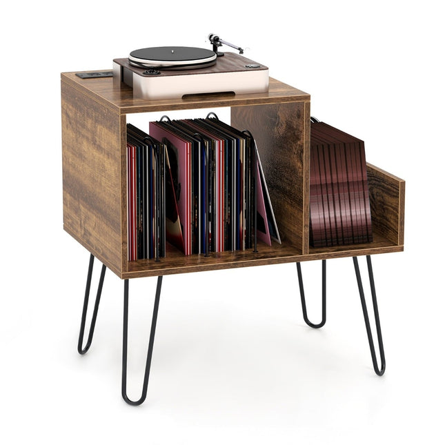 Turntable Stand with Charging Station and Dividers