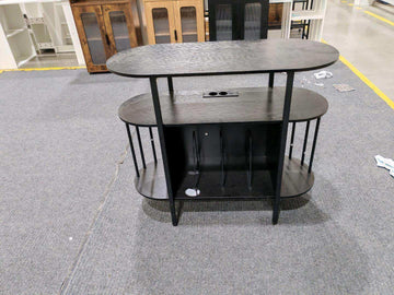 Turntable Stand with LED Lighting & Charging Station, Black