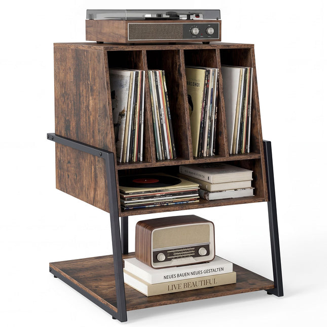 Turntable Stand with Large Shelf & Charging Station