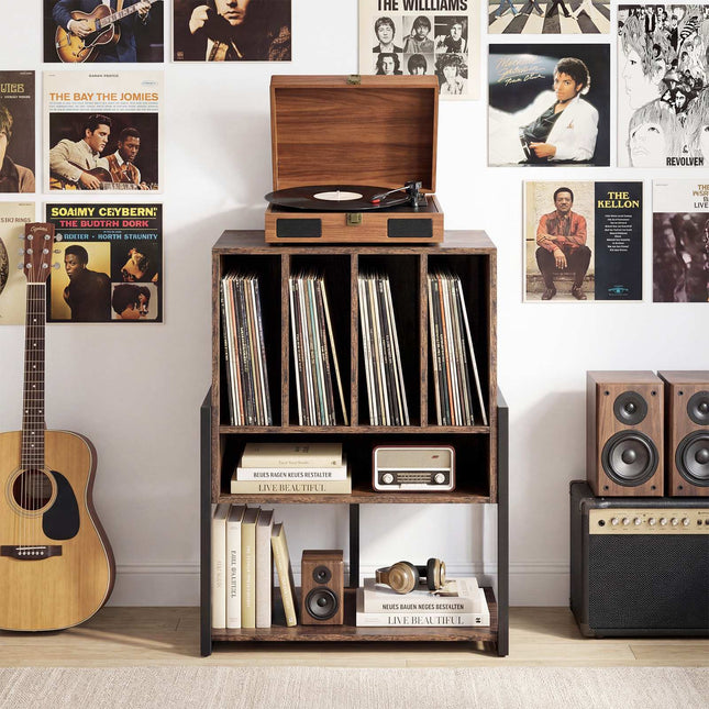 Turntable Stand with Large Shelf & Charging Station