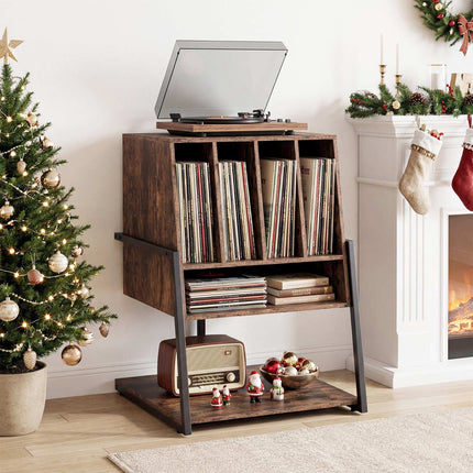 Turntable Stand with Large Shelf & Charging Station