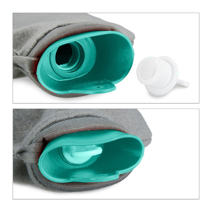 Turquoise Hot Water Bottle with Cover, 1.5L