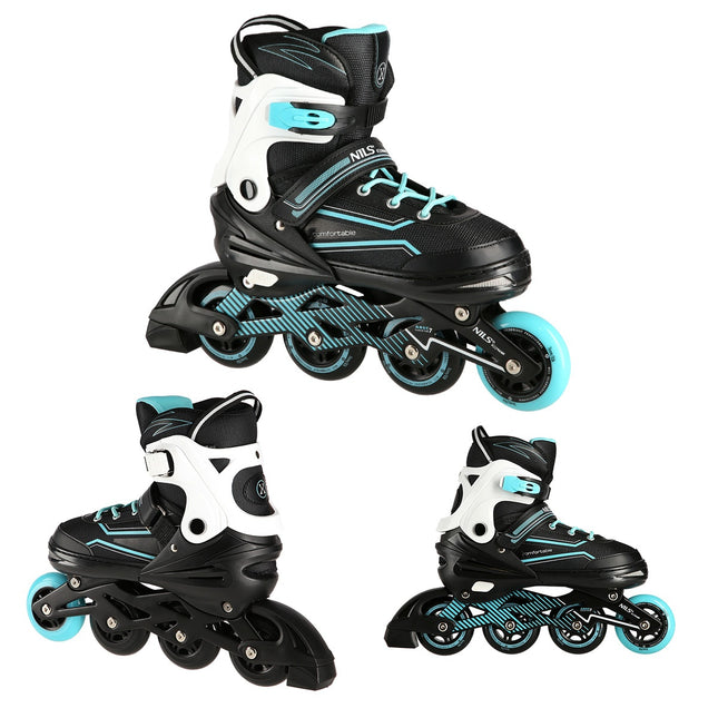 Turquoise inline skates, maat M (35-38)