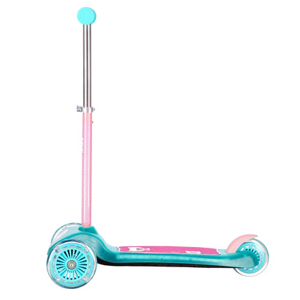 Turquoise Kick Scooter, Lightweight, Foldable Design