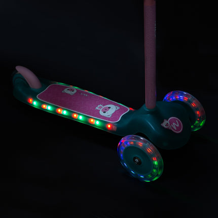 Turquoise Kick Scooter, Lightweight, Foldable Design