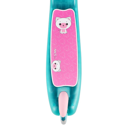 Turquoise Kick Scooter, Lightweight, Foldable Design