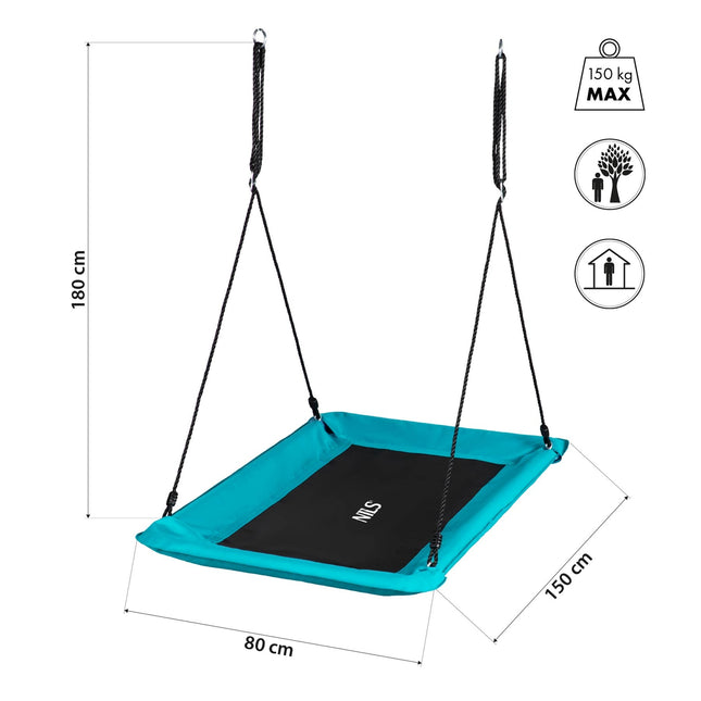 Turquoise Saucer Swing, Outdoor Hanging Seat