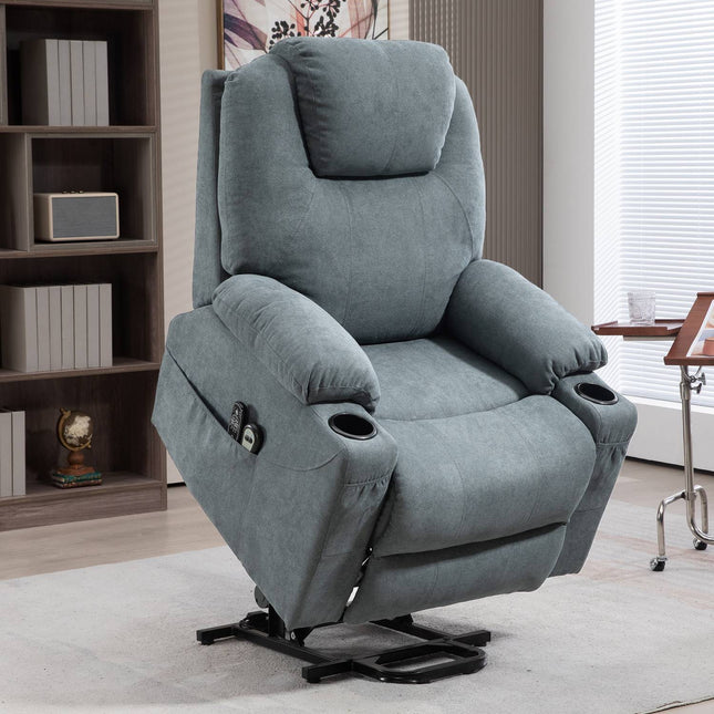 Electric recliner with heating & massage, dark grey