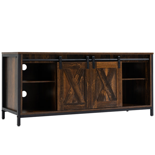 TV bench for 60" screens, industrial design, chipboard and steel
