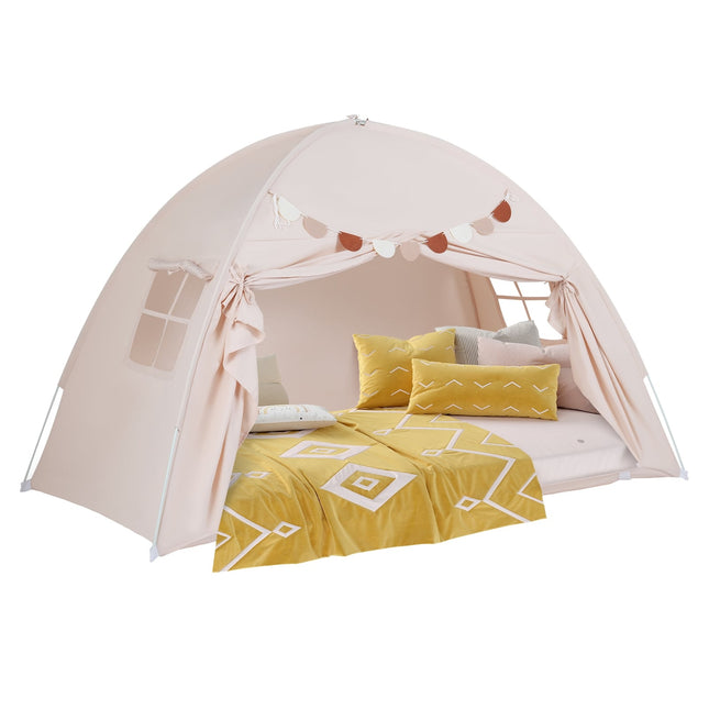 Twin Bed Tent for Kids – Foldable Canopy with Windows