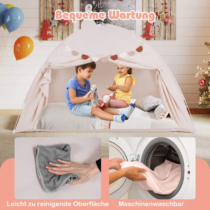 Twin Bed Tent for Kids – Foldable Canopy with Windows
