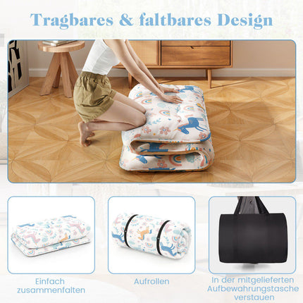 Twin Roll-Up Floor Mattress, Washable Cover, Carry Bag