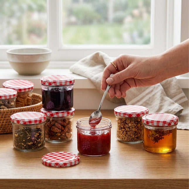 Weckpotten met draaideksel, 220 ml, luchtdichte deksels