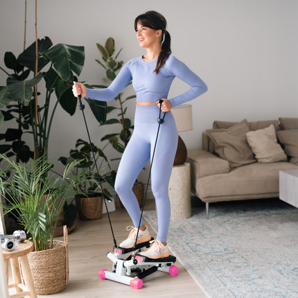 Twist Stepper with Ropes, Pink – Compact Exercise Equipment