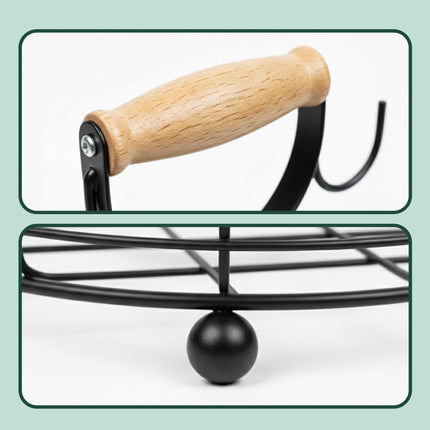 Two-Tier Metal Fruit Basket with Banana Hooks
