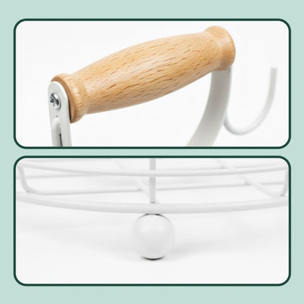 Two-Tier Metal Fruit Basket with Banana Hooks