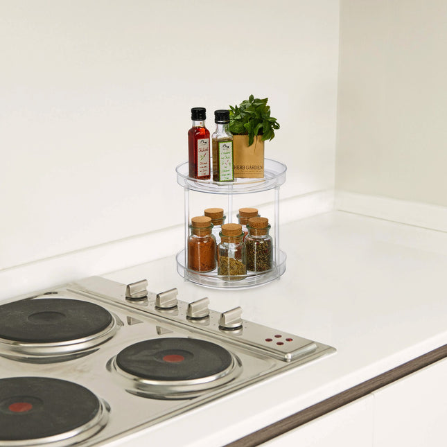 Two-Tier Plastic Turntable Organizer, Ø 23.5cm