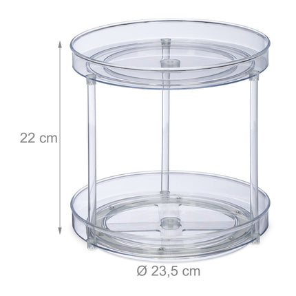 Two-Tier Plastic Turntable Organizer, Ø 23.5cm
