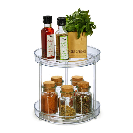 Two-Tier Plastic Turntable Organizer, Ø 23.5cm