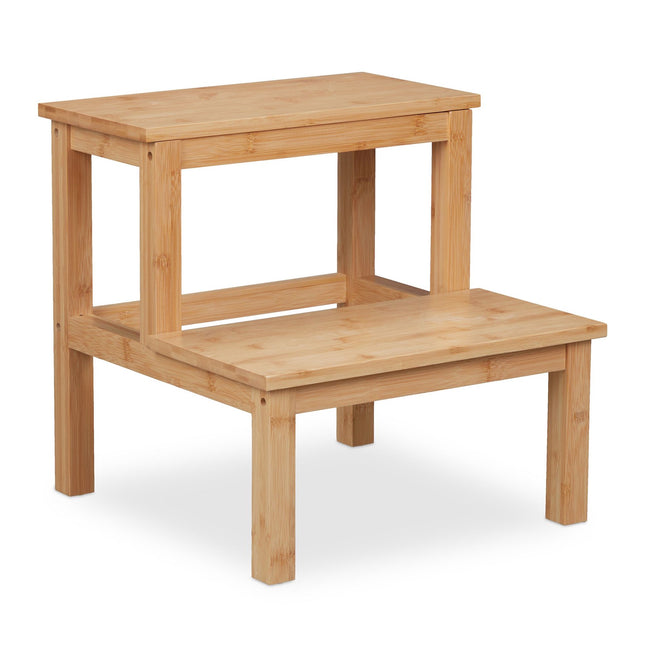 Two-part step stool made of bamboo