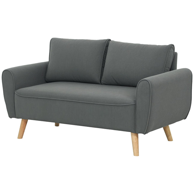 Two-seater Manchester sofa, extra deep and cushioned, dark grey