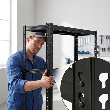 Tyre Rack, 3-Shelf Steel Storage With Adjustable Spacing