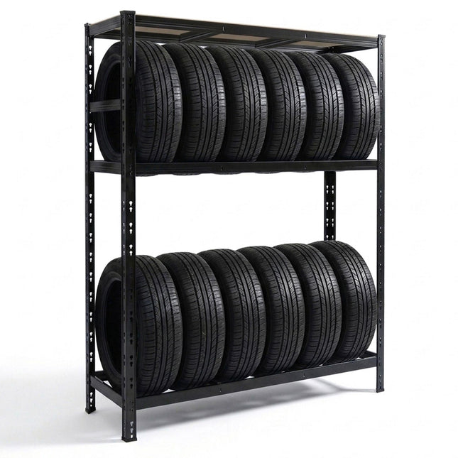 Tyre Rack, Steel, Adjustable Shelves, Floor-Safe Feet