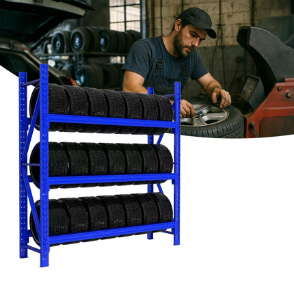Tyre Rack for 21 Car Tyres – Adjustable Storage
