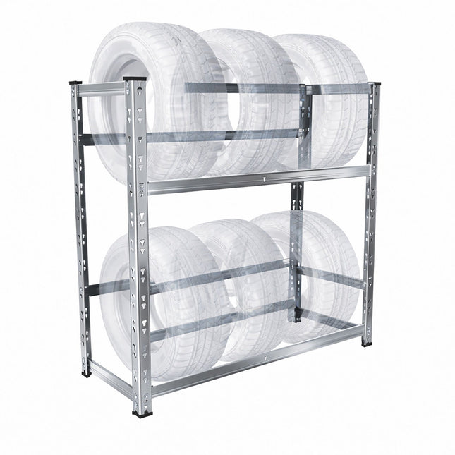 Tyre Rack for 4–6 Tyres, Adjustable Steel Frame