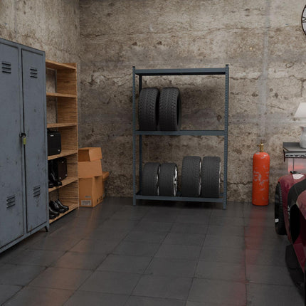 Tyre Rack for 8 Tyres, Adjustable Steel Shelves