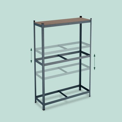 Tyre Rack for 8 Tyres, Adjustable Steel Shelves