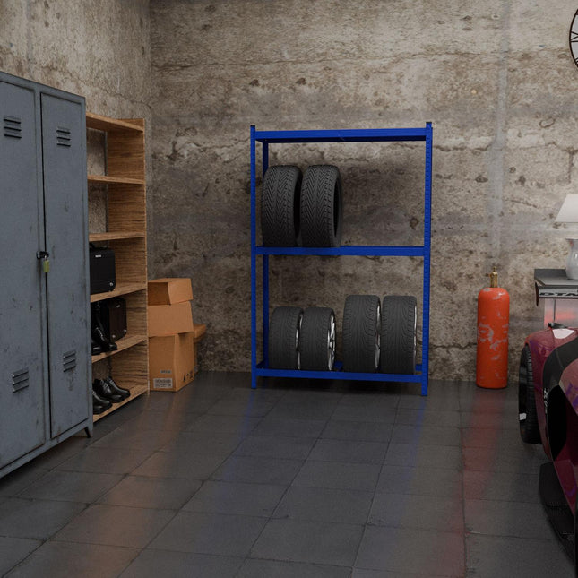 Tyre Rack for 8 Tyres, Adjustable Steel Shelves
