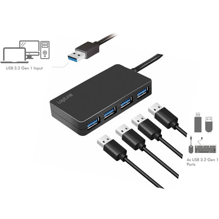 USB 3.0 hub (3.2 Gen1) 4 USB-A ports