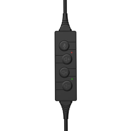 USB-A Headset with Microphone, On-Ear, Black